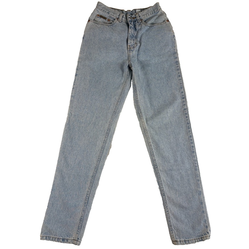 Vintage Calvin Klein Jeans Womens 6 Light Blue Denim Straight Leg Made in USA